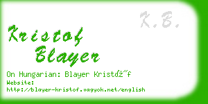 kristof blayer business card